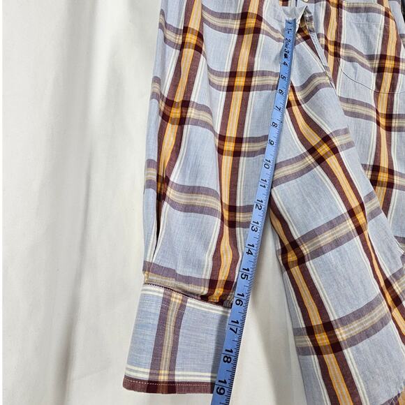 PETER MILLAR BUTTON-UP PLAID LONG SLEEVE DRESS SHIRT – SIZE LARGE - 100% COTTON - Picture 5 of 9
